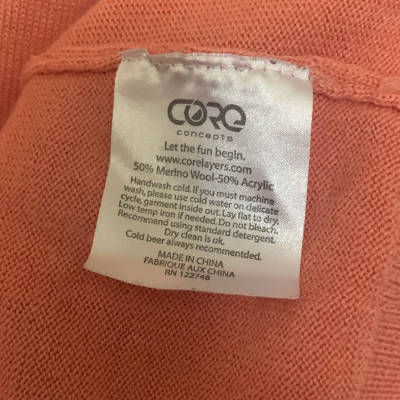 Merino Wool Blend Sweater in Coral, Size M - Picture 4 of 4